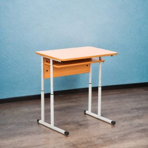 Banca școlară individuală cu structură metalică rotundă